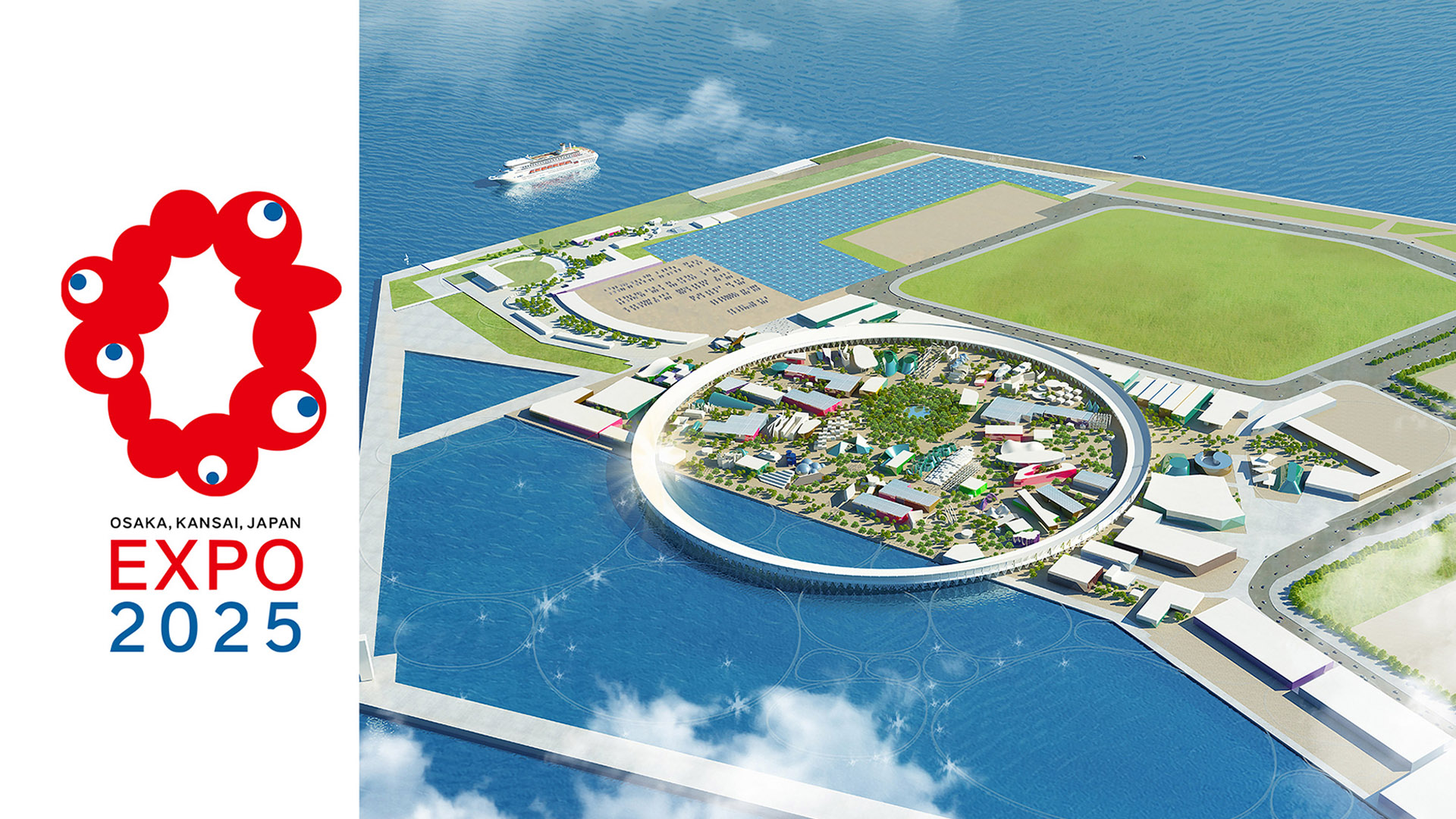 Concept image of Expo 2025 on Yumeshima Island, Osaka, Japan.